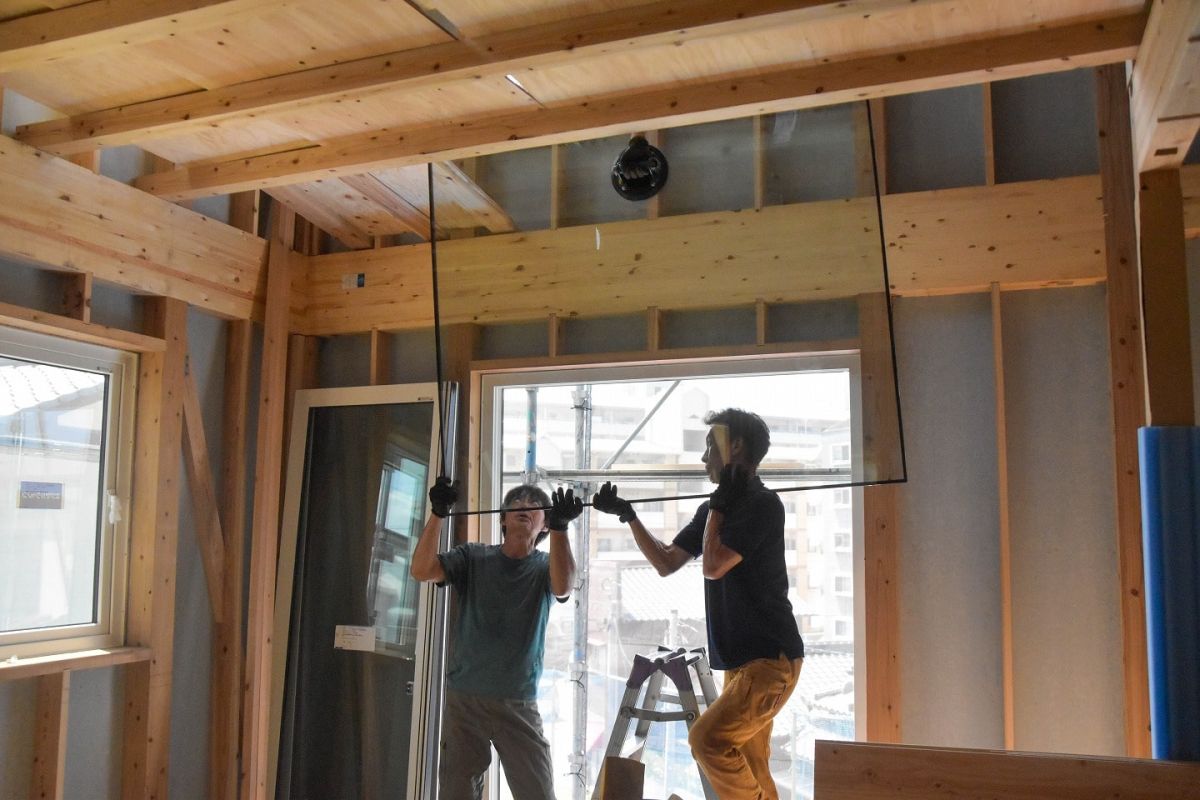 「北九州市若松区二島01」注文住宅現場リポート④【木工事】【サッシ】