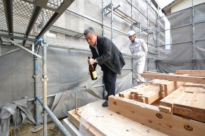 福岡市早良区03　注文住宅建築現場リポート④　～上棟式～