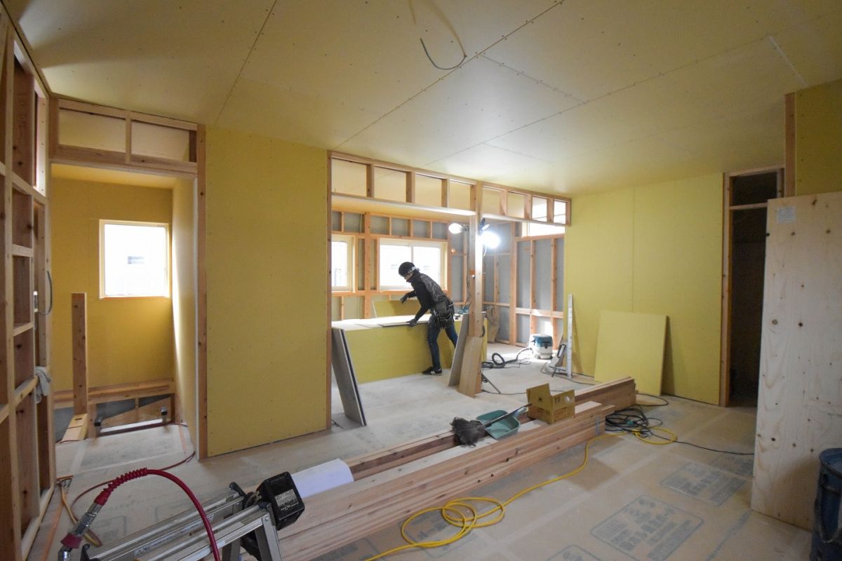 「福岡市城南区10」注文住宅現場リポート④【木工事】【石膏ボード】