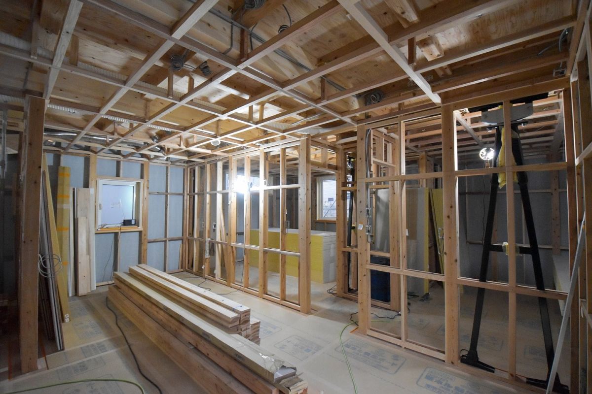 「福岡市城南区10」注文住宅現場リポート④【木工事】【石膏ボード】