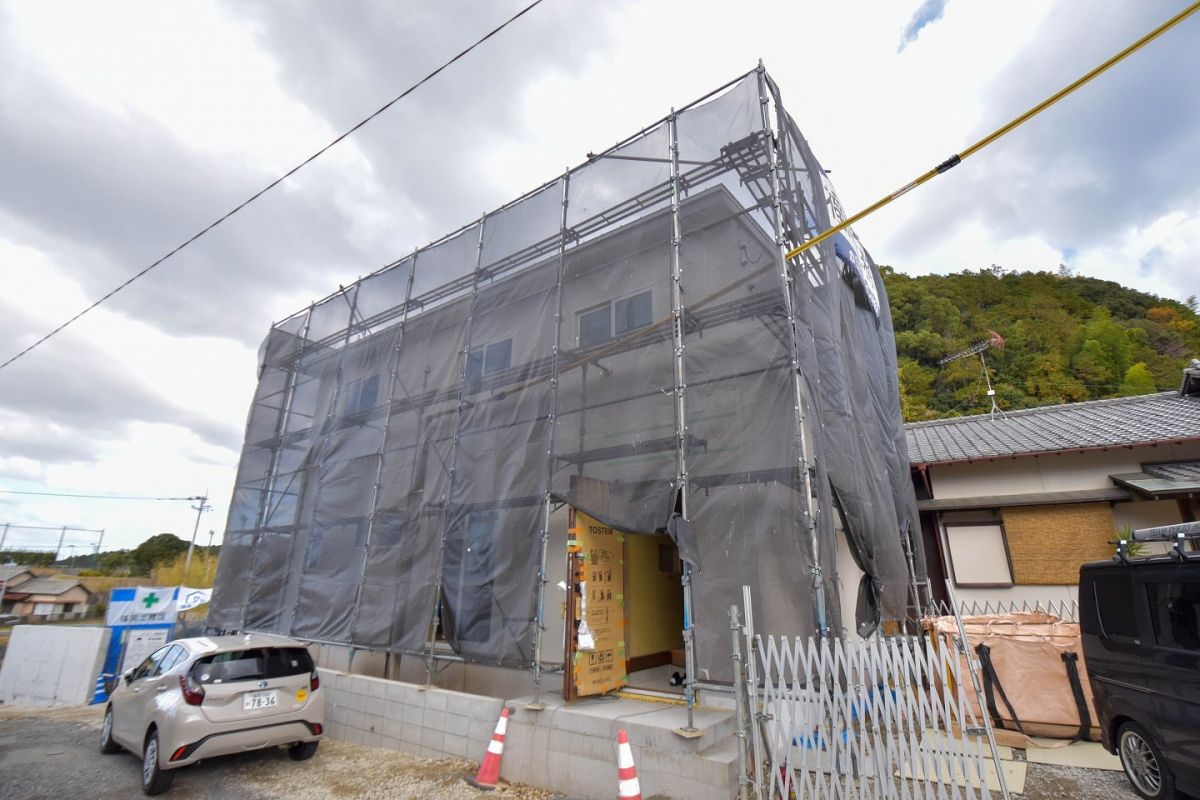 福岡県糟屋郡須恵町04　注文住宅建築現場リポート④　～石膏ボード施工～