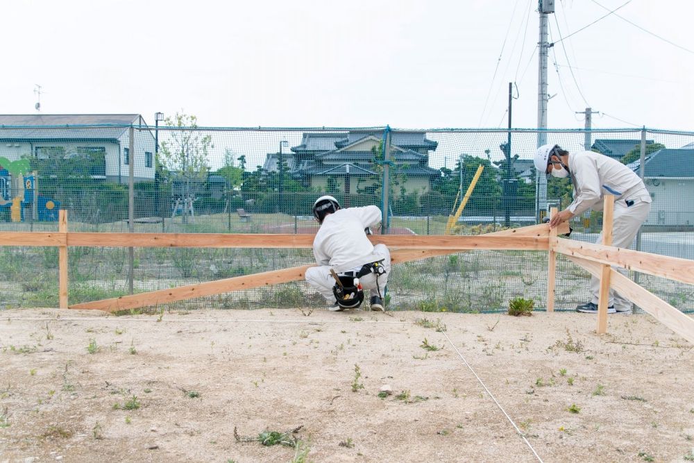 福岡県糟屋郡粕屋町03　注文住宅建築現場リポート②　～基礎工事・遣り方～