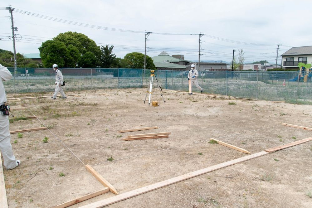 福岡県糟屋郡粕屋町03　注文住宅建築現場リポート②　～基礎工事・遣り方～