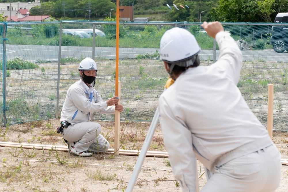 福岡県糟屋郡粕屋町03　注文住宅建築現場リポート②　～基礎工事・遣り方～