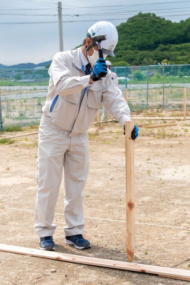 福岡県糟屋郡粕屋町03　注文住宅建築現場リポート②　～基礎工事・遣り方～