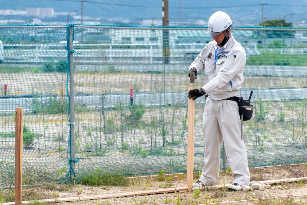 福岡県糟屋郡粕屋町03　注文住宅建築現場リポート②　～基礎工事・遣り方～