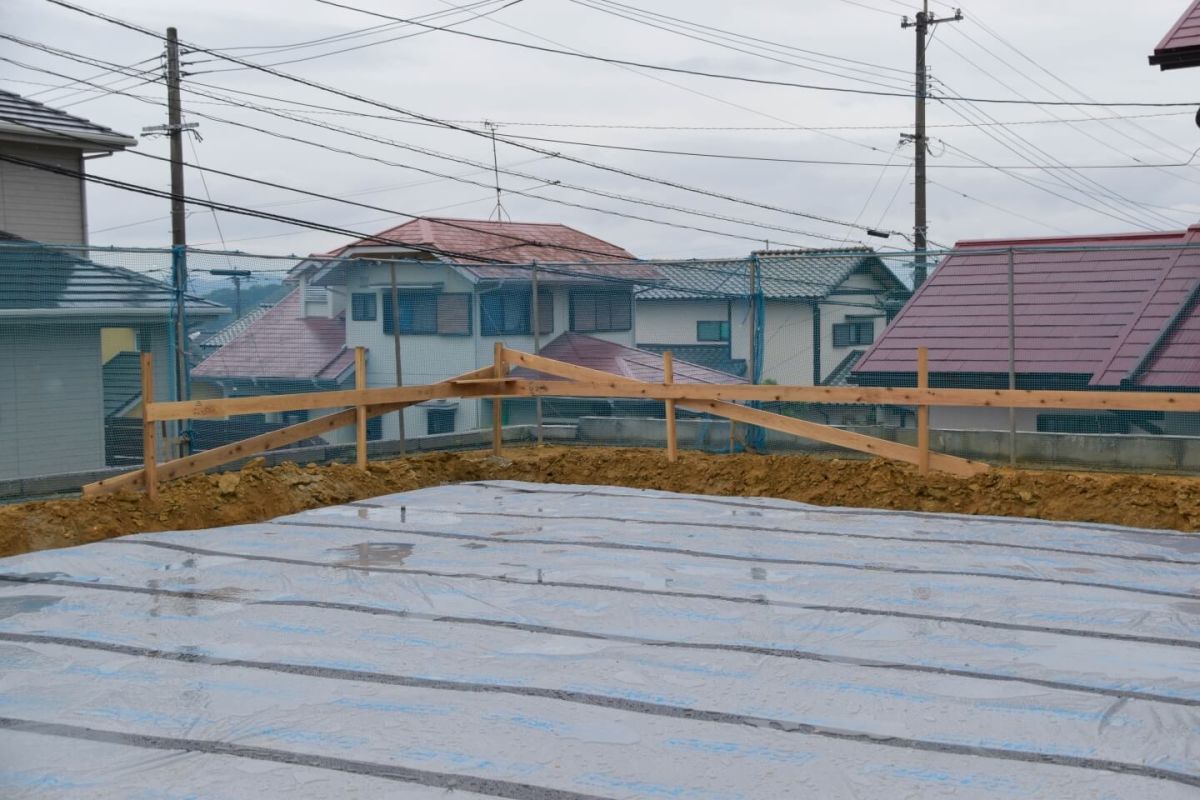 福岡県福岡市東区10　注文住宅建築現場リポート②　～基礎工事・ターミダンシート〜