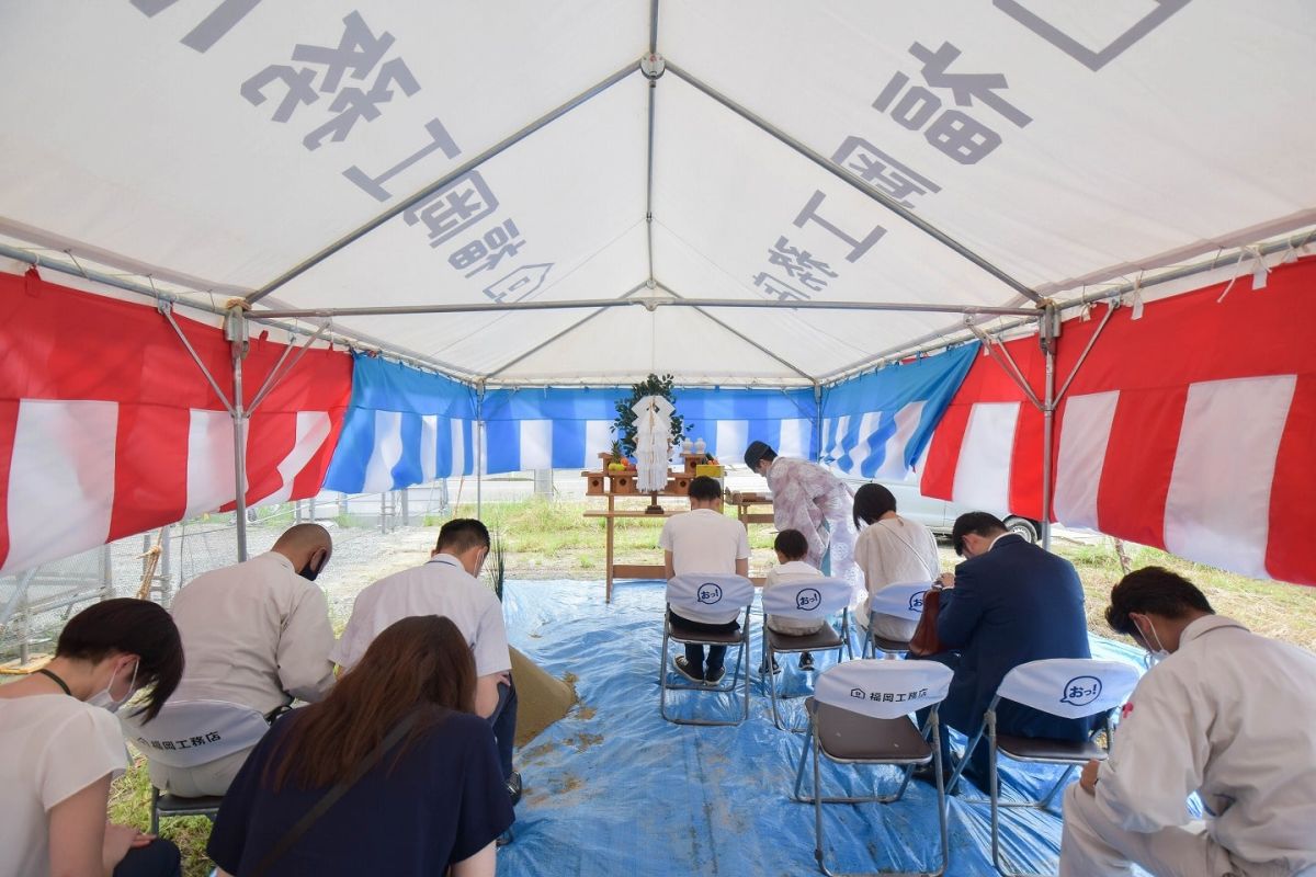 「福岡市西区08」注文住宅現場リポート①【地鎮祭】