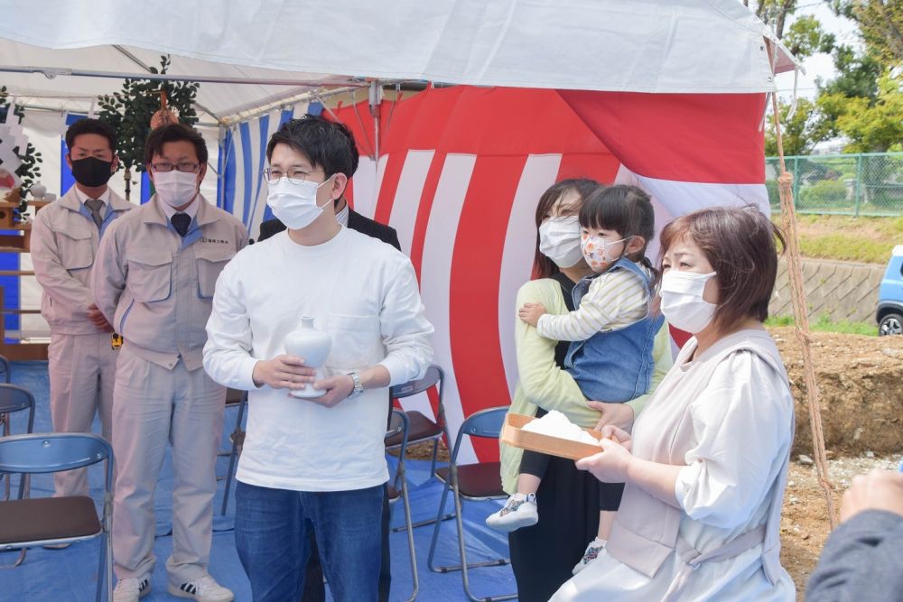 福岡市東区09　注文住宅建築現場リポート①　～地鎮祭～