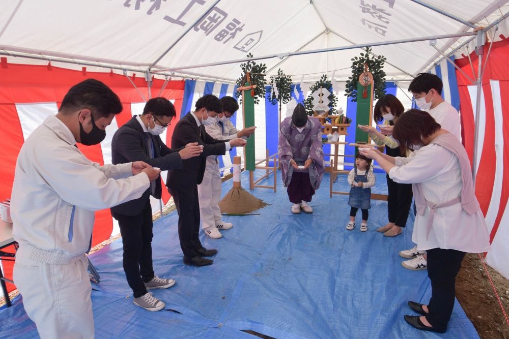 福岡市東区09　注文住宅建築現場リポート①　～地鎮祭～