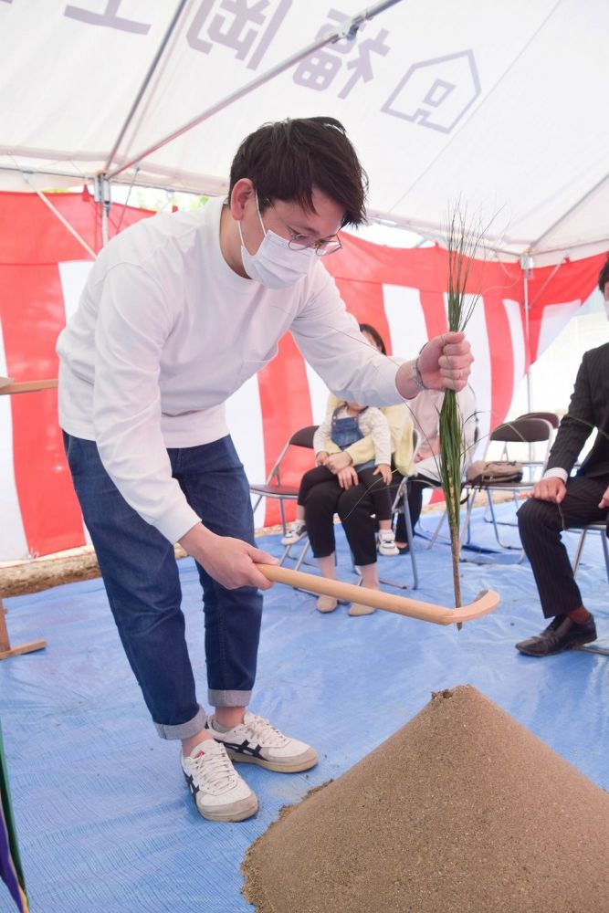 福岡市東区09　注文住宅建築現場リポート①　～地鎮祭～