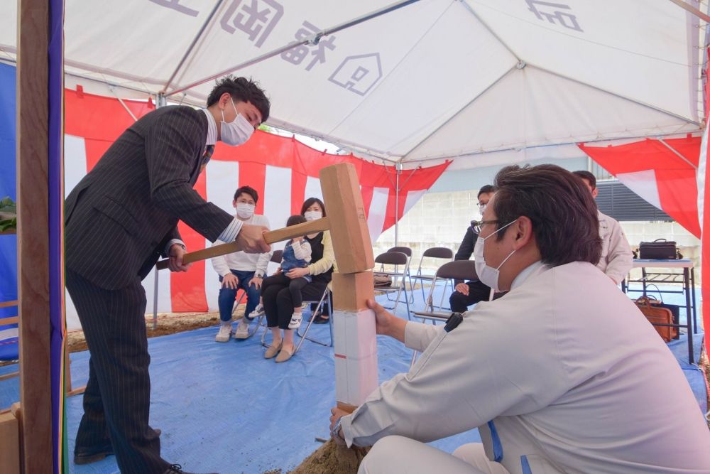 福岡市東区09　注文住宅建築現場リポート①　～地鎮祭～