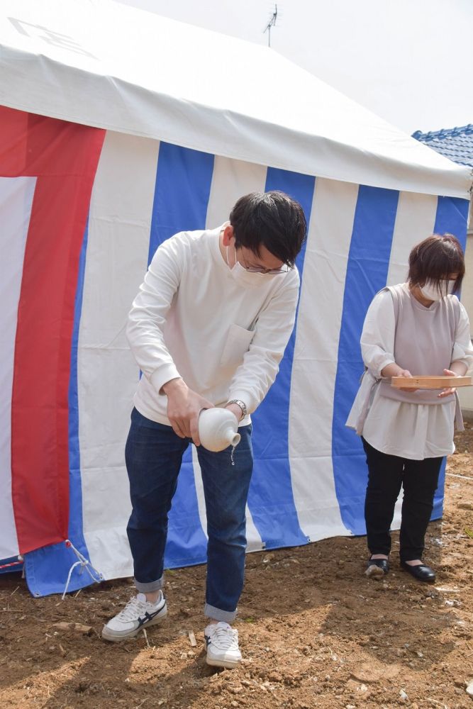 福岡市東区09　注文住宅建築現場リポート①　～地鎮祭～