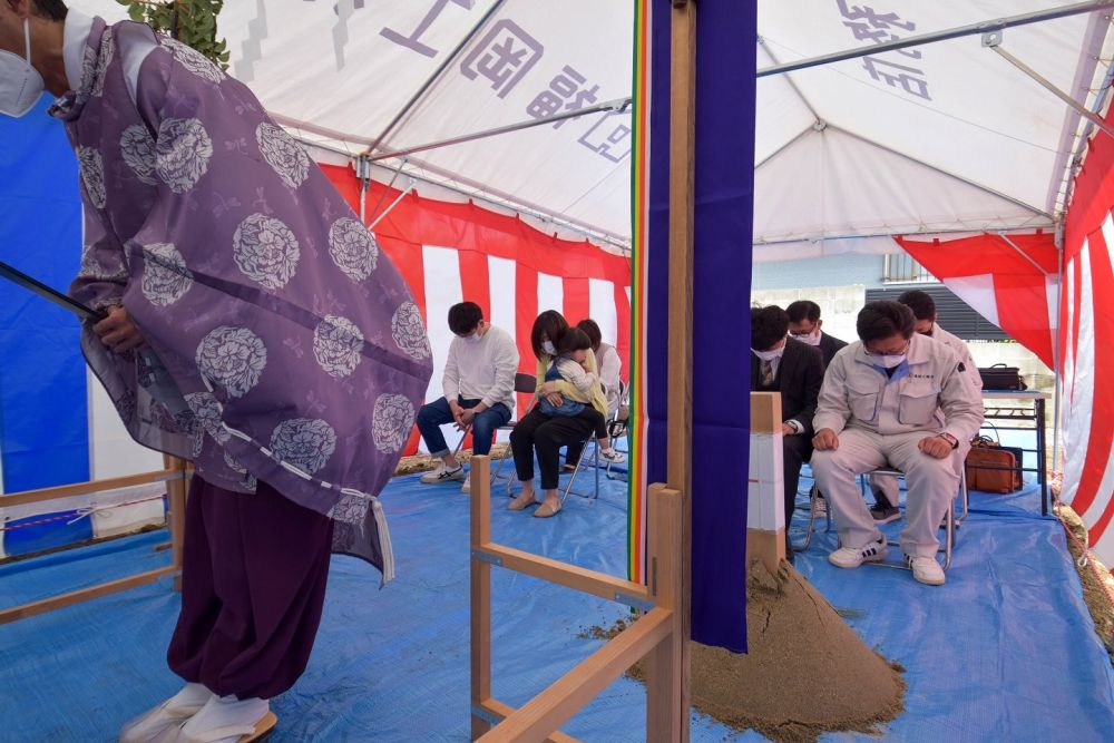 福岡市東区09　注文住宅建築現場リポート①　～地鎮祭～