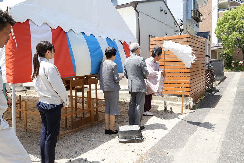 福岡市早良区百道01　注文住宅建築現場リポート①　～地鎮祭～