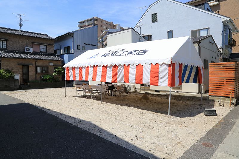 福岡市早良区百道01　注文住宅建築現場リポート①　～地鎮祭～