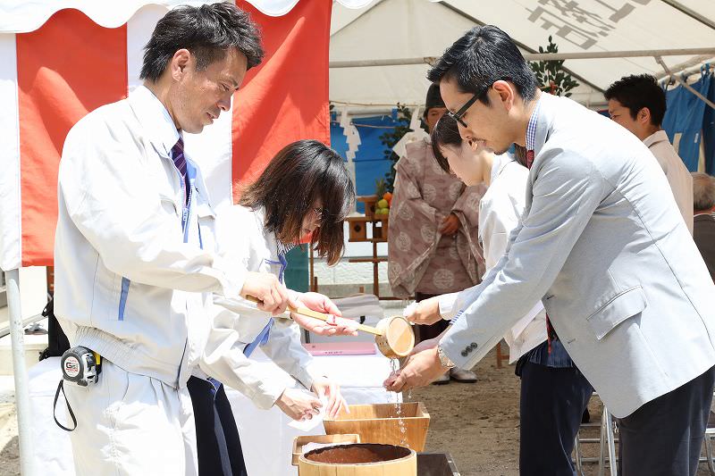 福岡市早良区百道01　注文住宅建築現場リポート①　～地鎮祭～