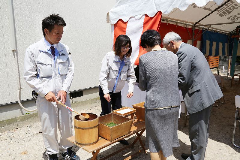 福岡市早良区百道01　注文住宅建築現場リポート①　～地鎮祭～