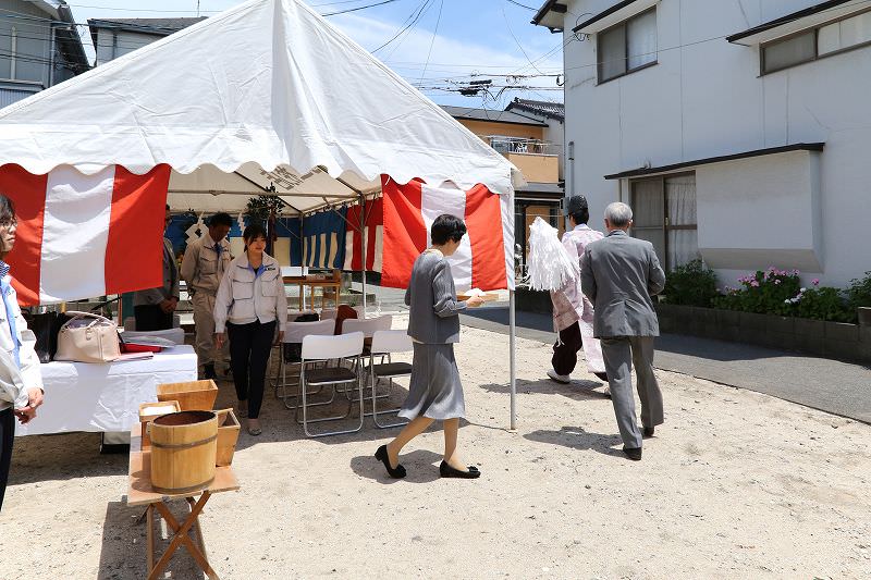 福岡市早良区百道01　注文住宅建築現場リポート①　～地鎮祭～