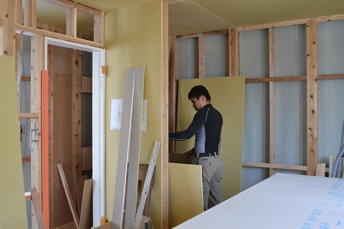 「宗像市田熊01」注文住宅現場リポート⑥【木工事】【石膏ボード】
