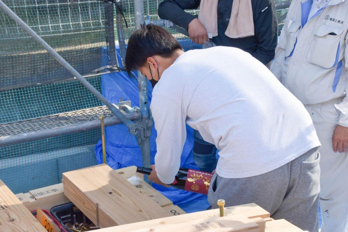 福岡県福岡市南区柏原05　注文住宅建築現場リポート③　～上棟式・前編～