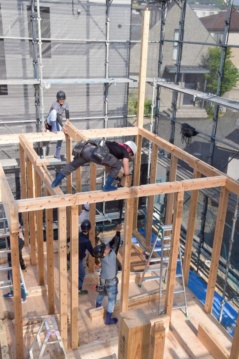 「福岡市南区柏原05」注文住宅現場リポート③【上棟式】