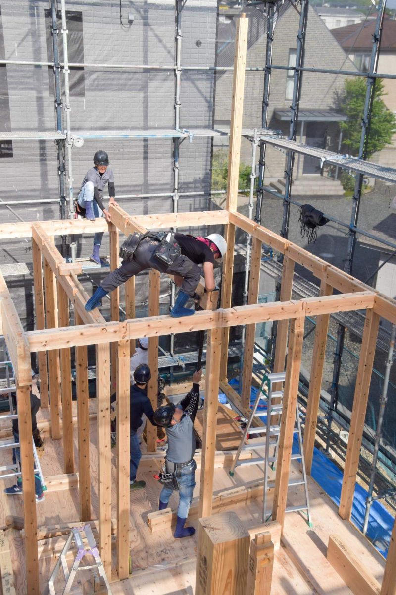 福岡県福岡市南区柏原05　注文住宅建築現場リポート③　～上棟式・前編～