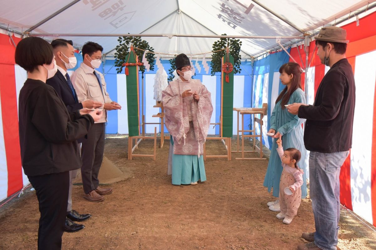 「糟屋郡宇美町03」注文住宅現場リポート①【地鎮祭】