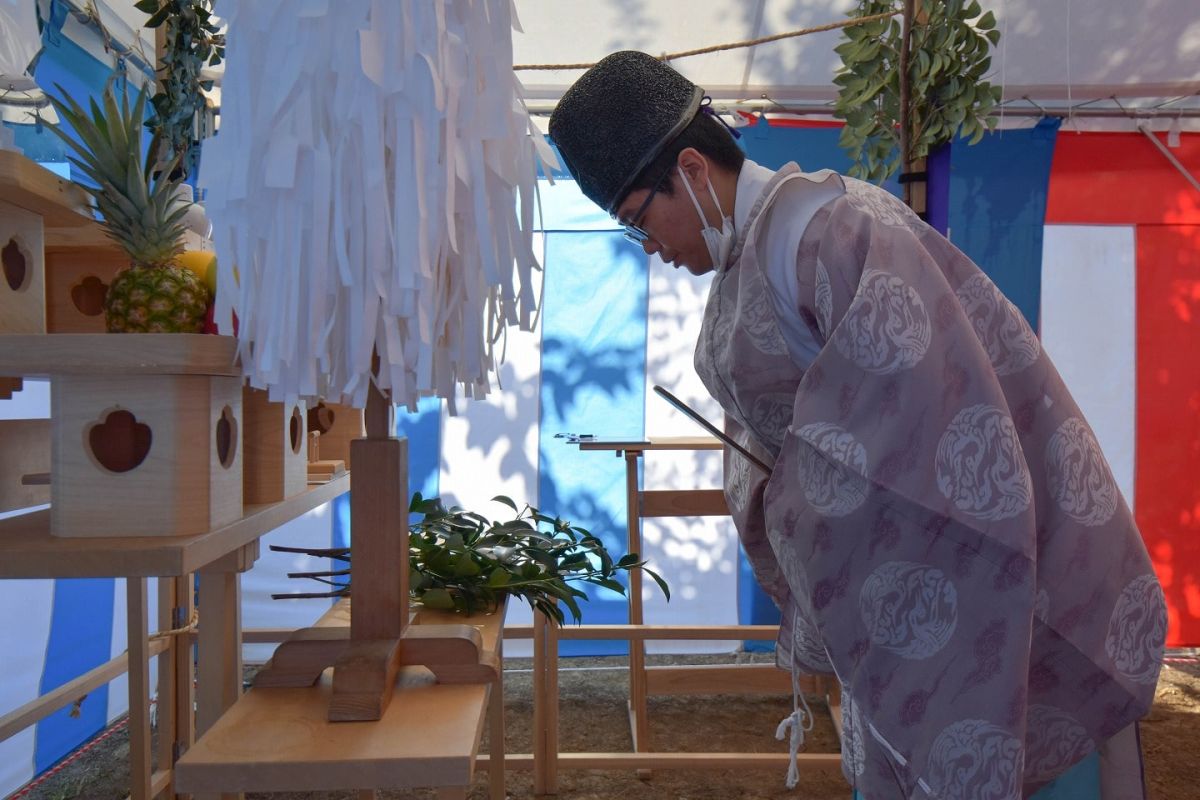 「糟屋郡宇美町03」注文住宅現場リポート①【地鎮祭】
