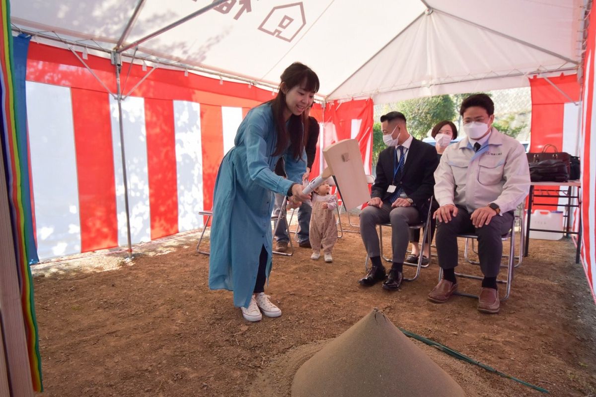 福岡県糟屋郡宇美町03　注文住宅建築現場リポート①　～地鎮祭～