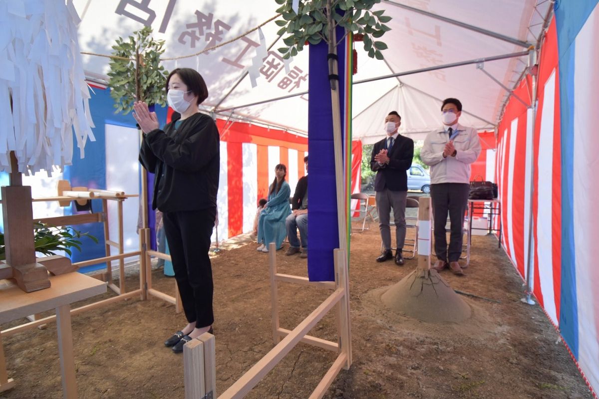 福岡県糟屋郡宇美町03　注文住宅建築現場リポート①　～地鎮祭～