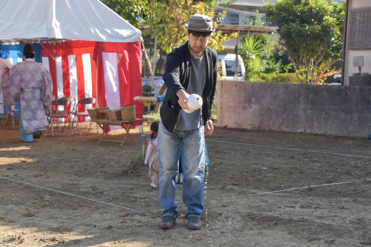 福岡県糟屋郡宇美町03　注文住宅建築現場リポート①　～地鎮祭～