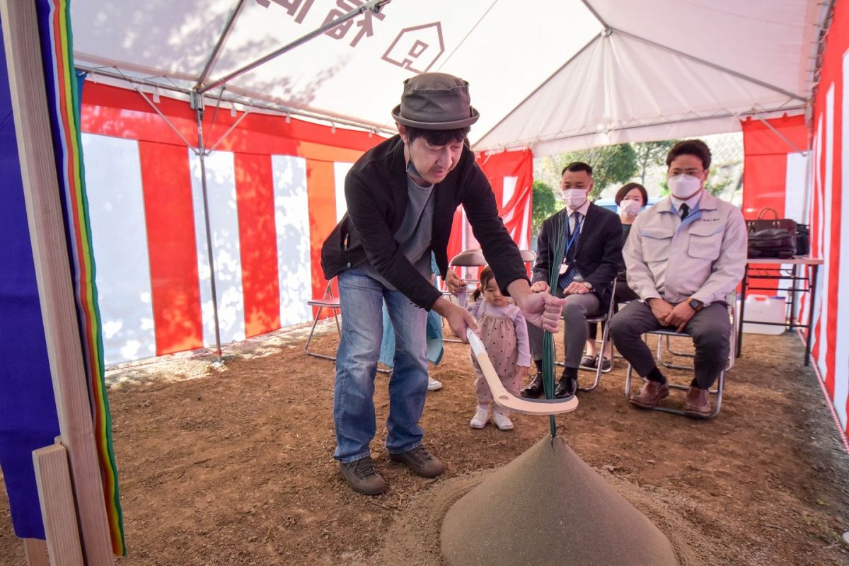 福岡県糟屋郡宇美町03　注文住宅建築現場リポート①　～地鎮祭～