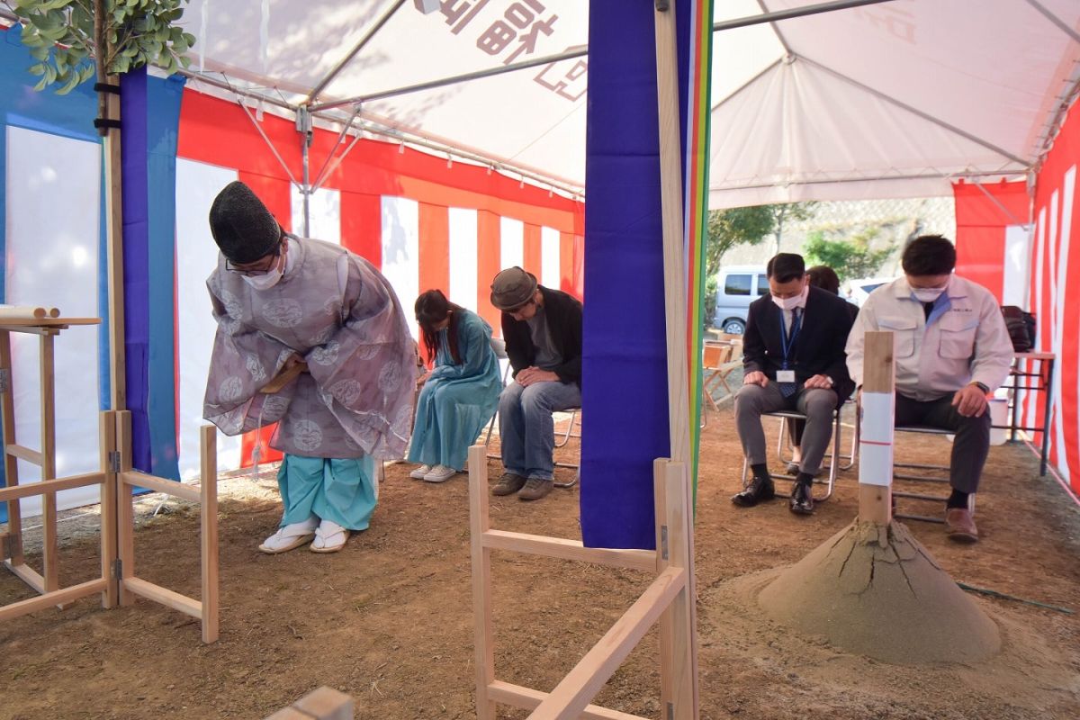 福岡県糟屋郡宇美町03　注文住宅建築現場リポート①　～地鎮祭～