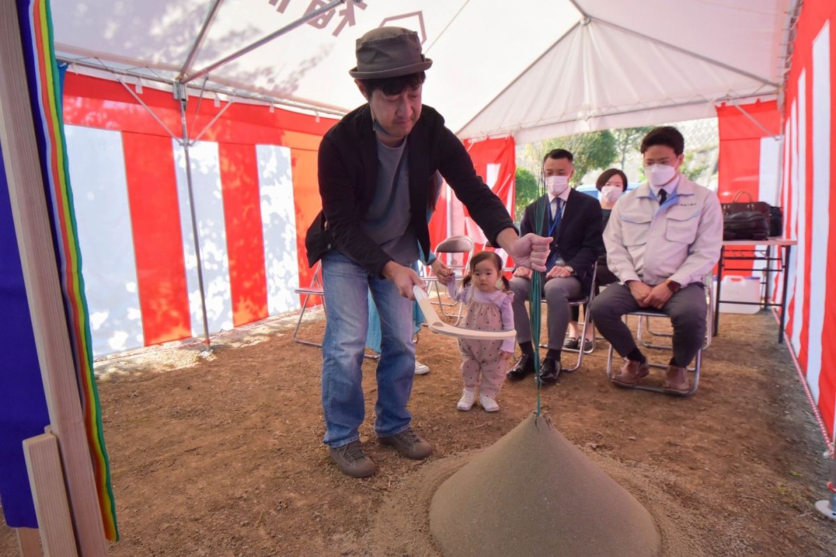 福岡県糟屋郡宇美町03　注文住宅建築現場リポート①　～地鎮祭～