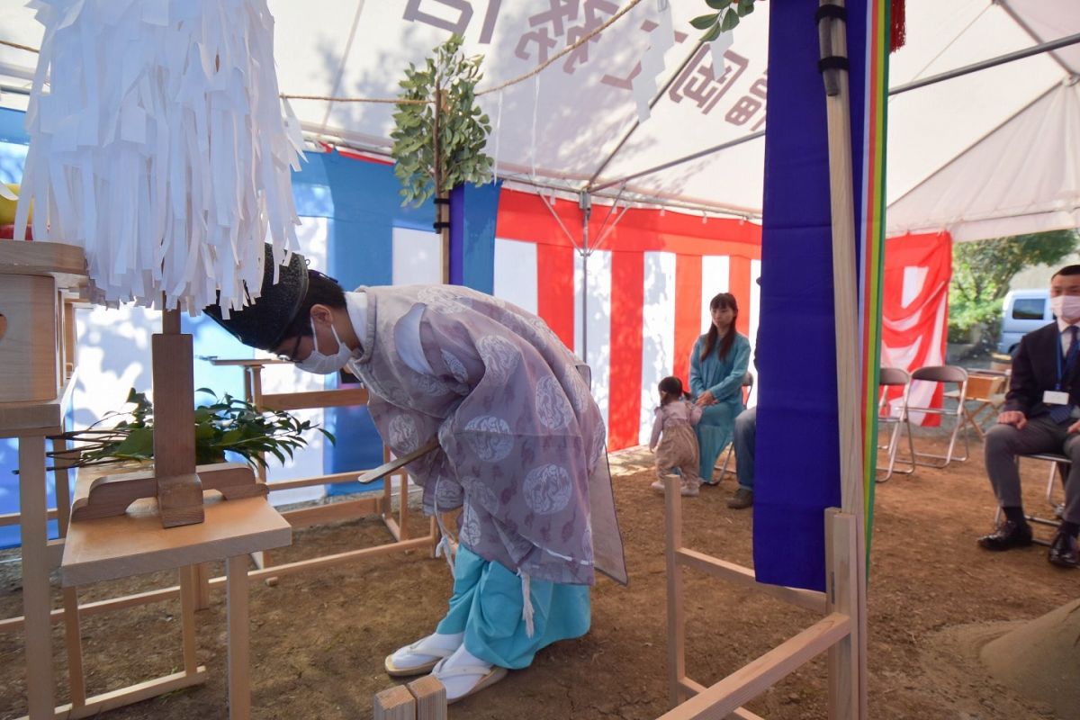 「糟屋郡宇美町03」注文住宅現場リポート①【地鎮祭】