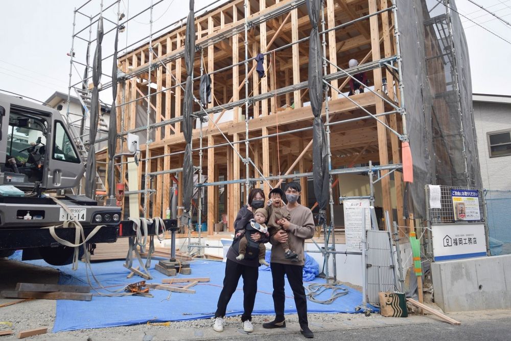 「福岡市城南区友丘02」注文住宅現場リポート④【上棟式】