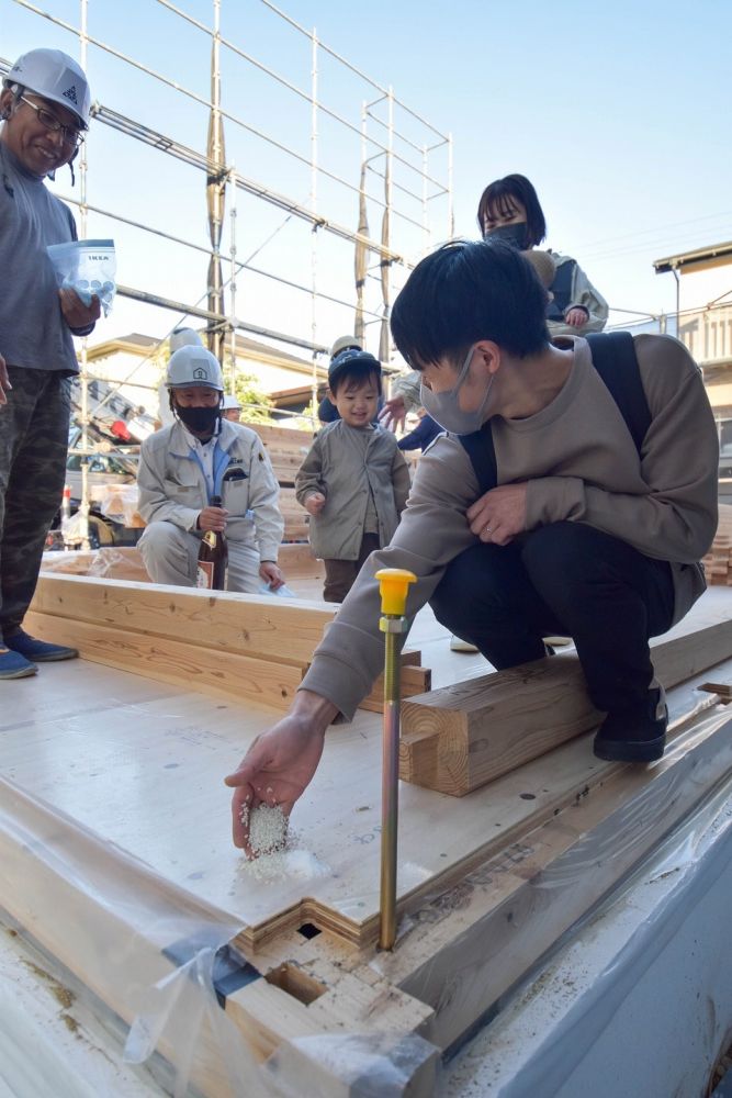 福岡市城南区友丘02　注文住宅建築現場リポート④　～上棟式～