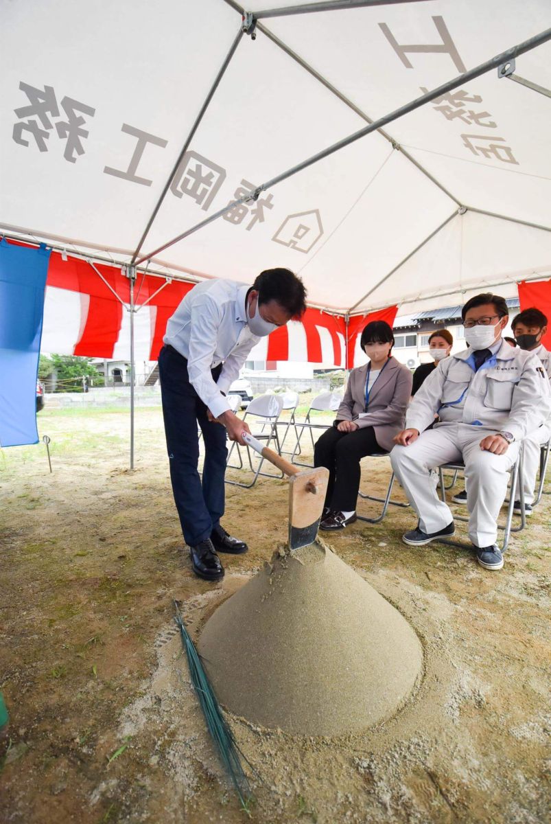 福岡県遠賀郡岡垣町01　注文住宅建築現場リポート①　～地鎮祭～