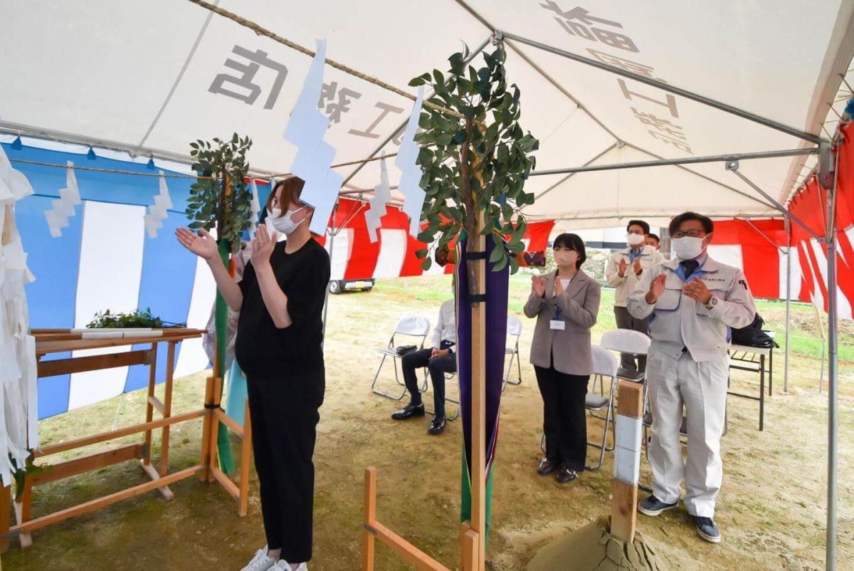 「遠賀郡岡垣町01」注文住宅現場リポート①【地鎮祭】