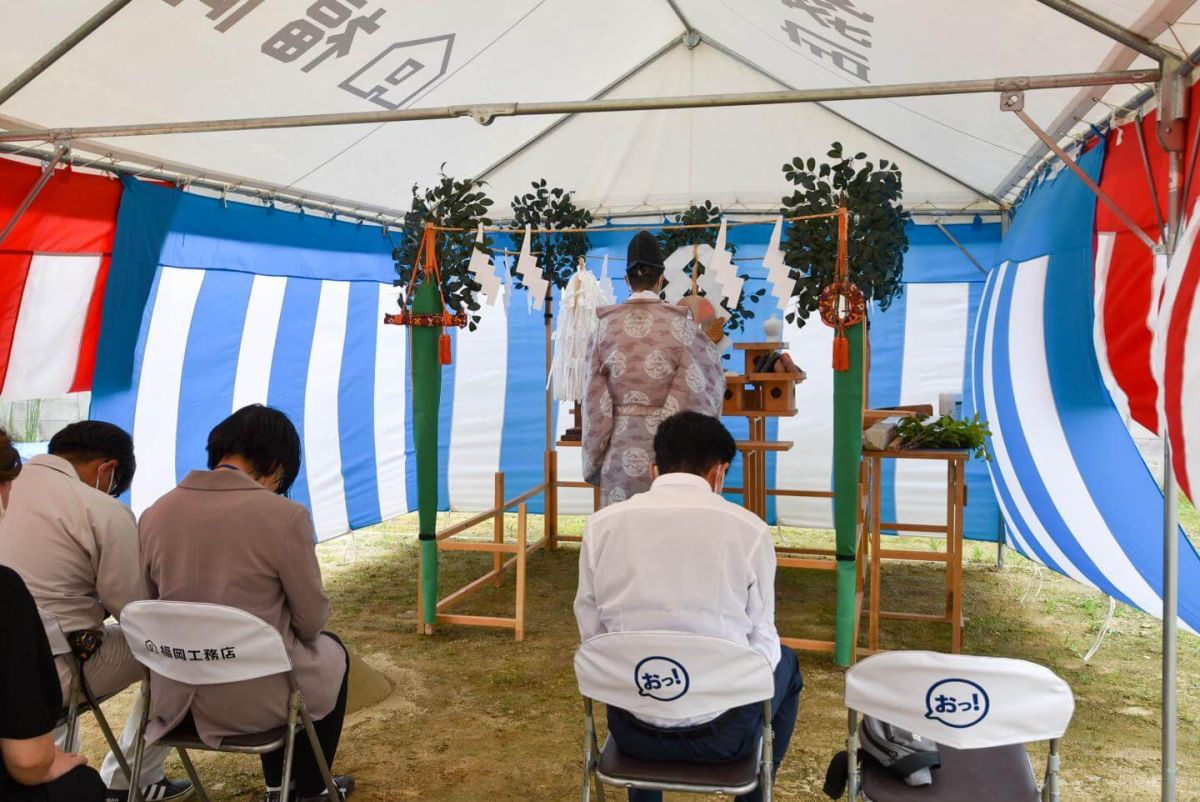 「遠賀郡岡垣町01」注文住宅現場リポート①【地鎮祭】