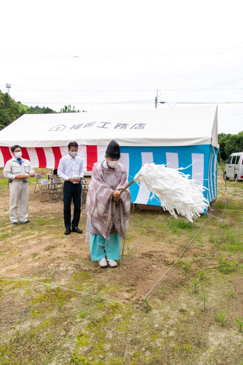 福岡県遠賀郡岡垣町01　注文住宅建築現場リポート①　～地鎮祭～