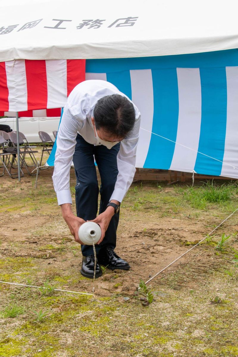 福岡県遠賀郡岡垣町01　注文住宅建築現場リポート①　～地鎮祭～