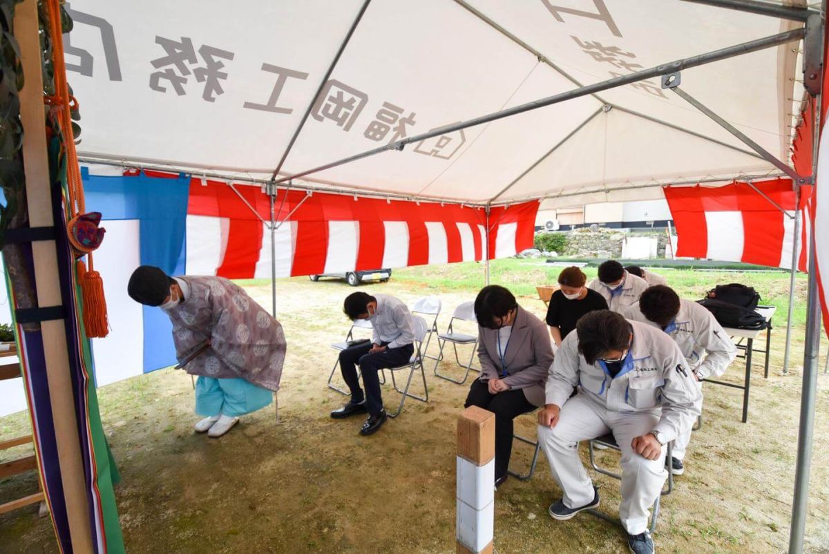 「遠賀郡岡垣町01」注文住宅現場リポート①【地鎮祭】