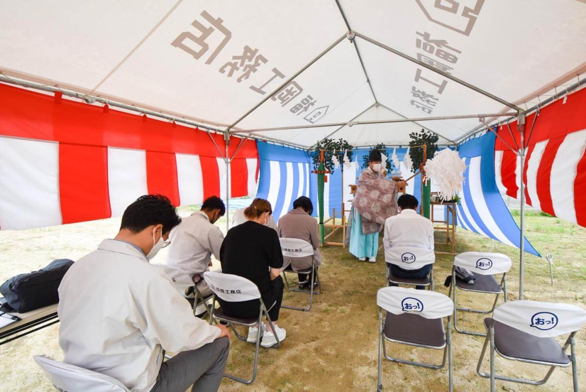 「遠賀郡岡垣町01」注文住宅現場リポート①【地鎮祭】