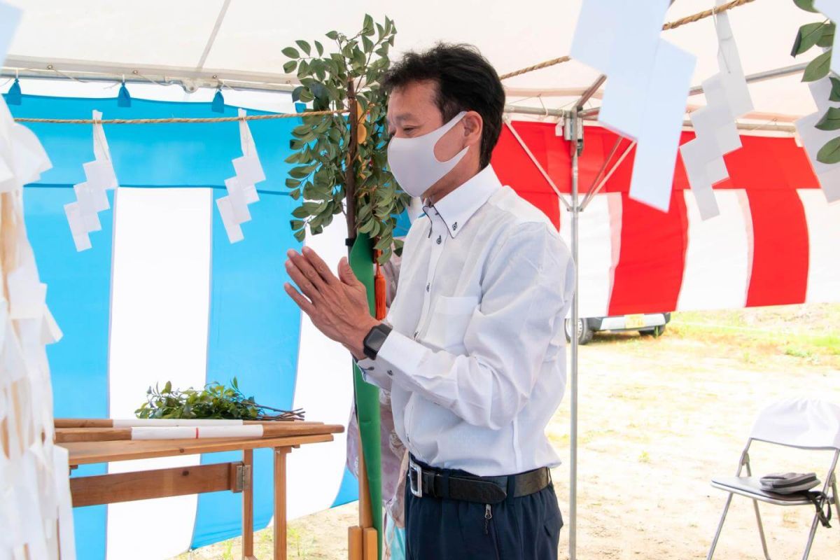 「遠賀郡岡垣町01」注文住宅現場リポート①【地鎮祭】