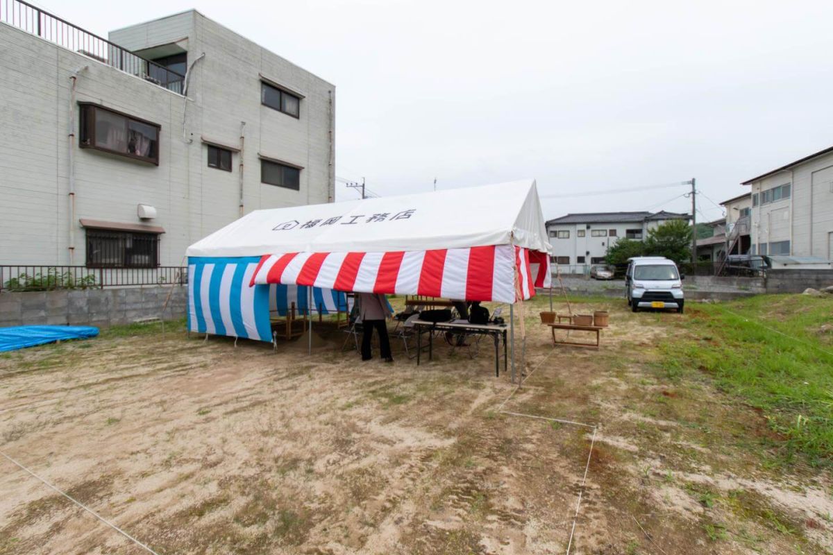 福岡県遠賀郡岡垣町01　注文住宅建築現場リポート①　～地鎮祭～