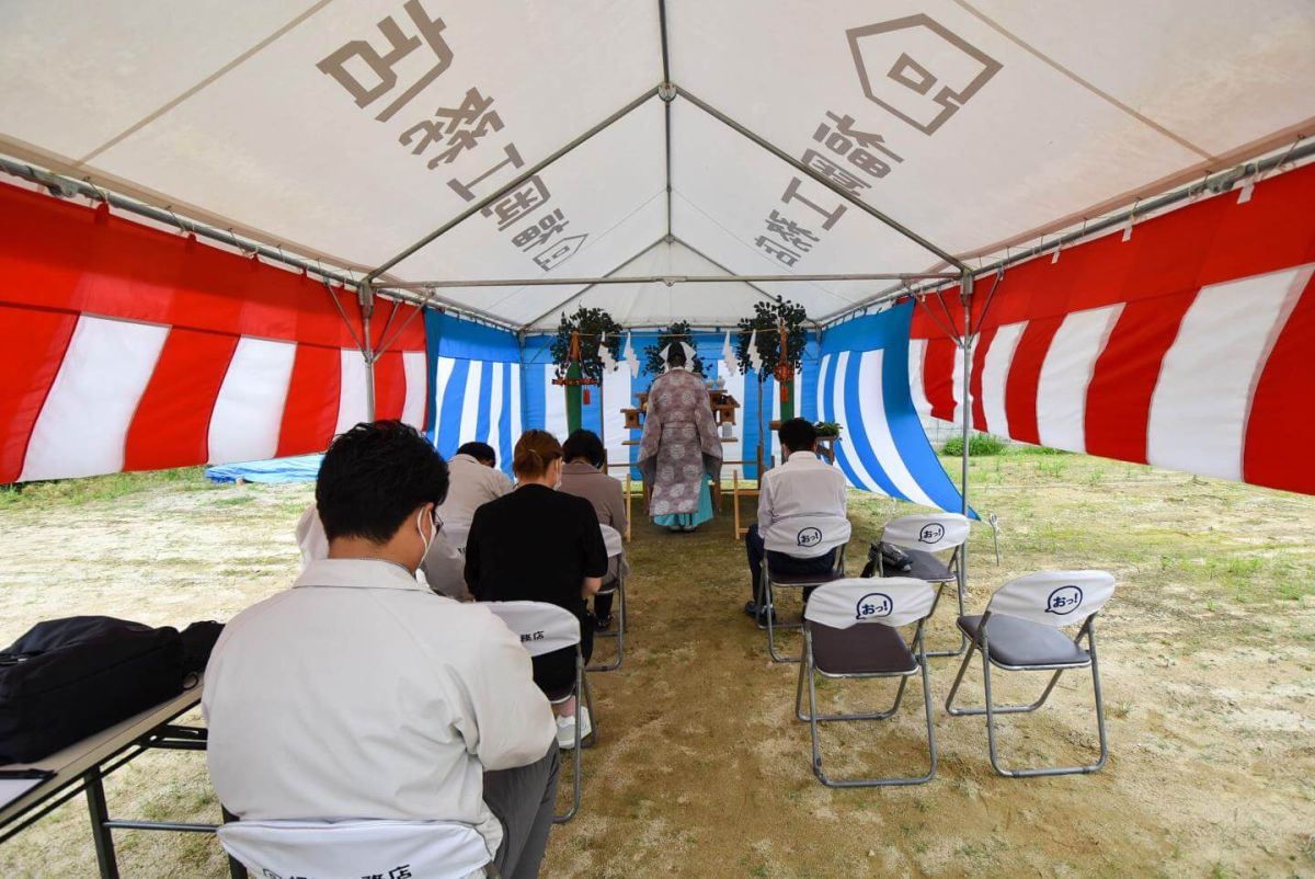 「遠賀郡岡垣町01」注文住宅現場リポート①【地鎮祭】