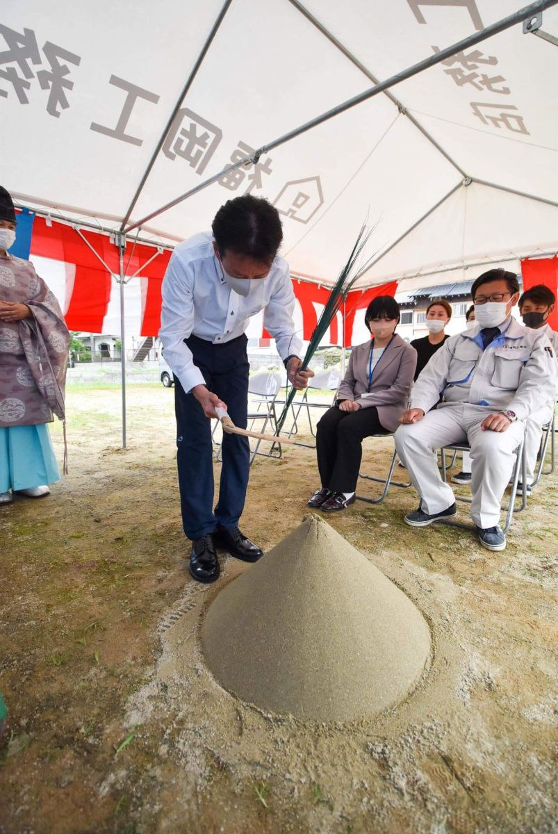 「遠賀郡岡垣町01」注文住宅現場リポート①【地鎮祭】