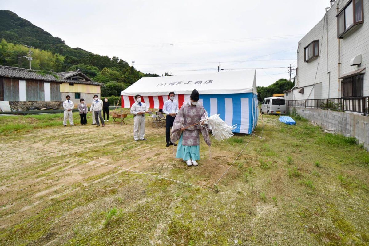 「遠賀郡岡垣町01」注文住宅現場リポート①【地鎮祭】